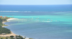 Vue aérienne du lagon à Rodrigues
